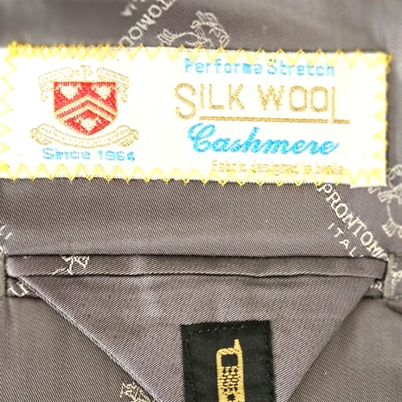 Pronto Moda Mens 52R Sport Coat/Blazer Black/White Plaid Silk/Wool/Cashm… - Picture 5 of 16